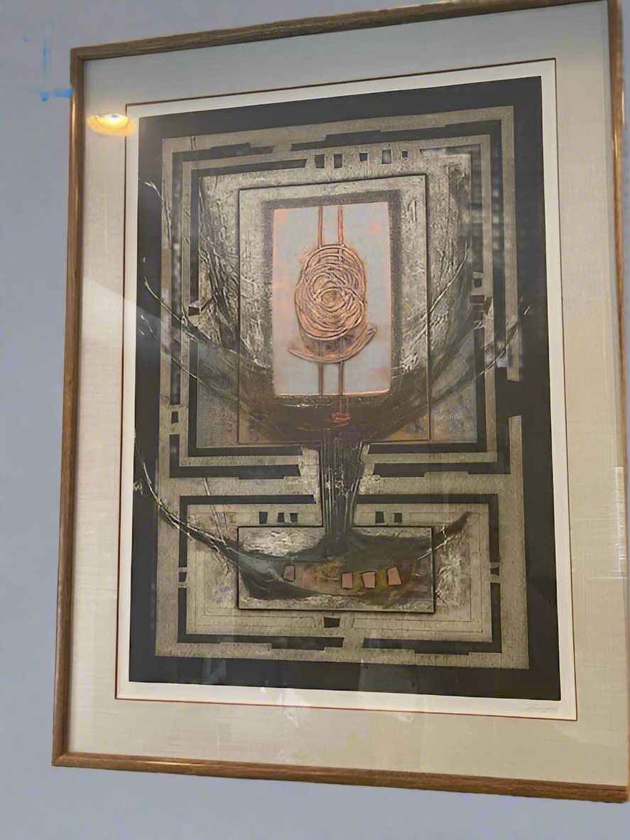JB Thompson "Genesis" collagraph w/copper 103/125