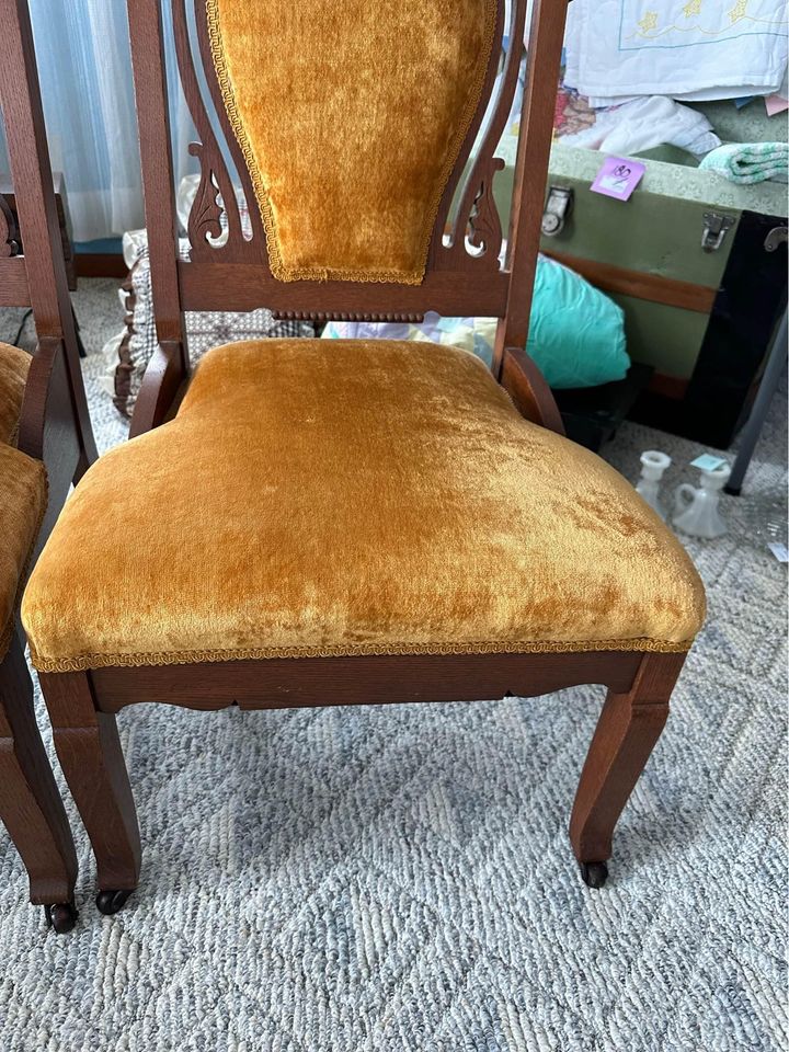 Pair of Antique Eastlake Victorian Parlor Chairs
