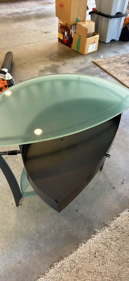 glass and metal contemporary side table
