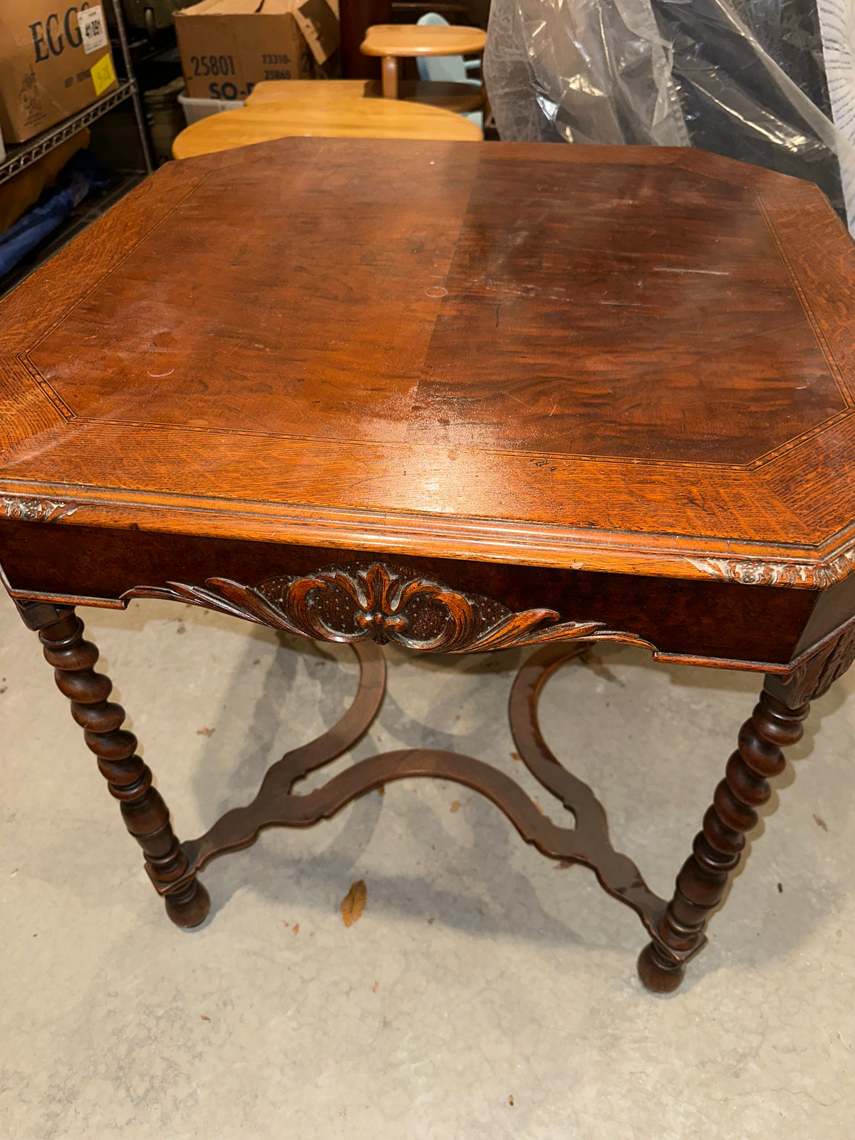 Antique Carved Side Accent Table