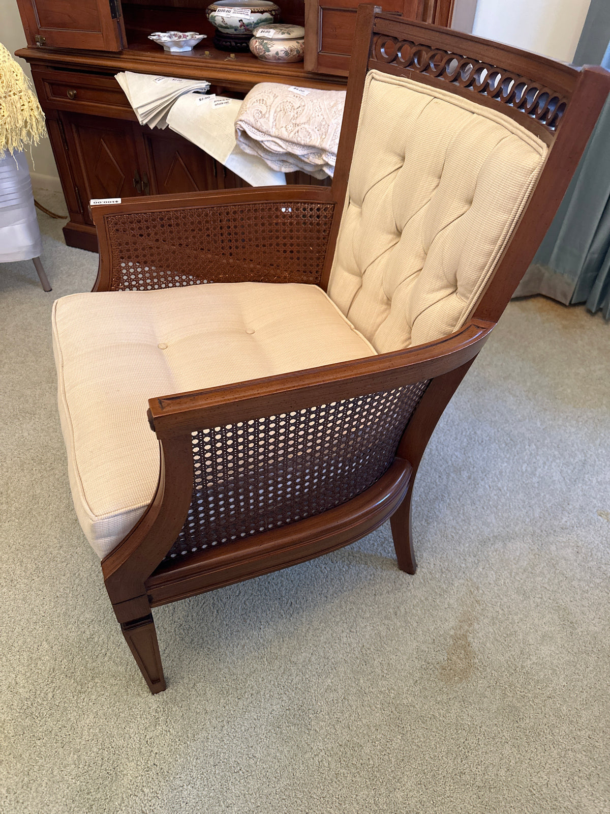 Mid century Modern Tufted arm chair