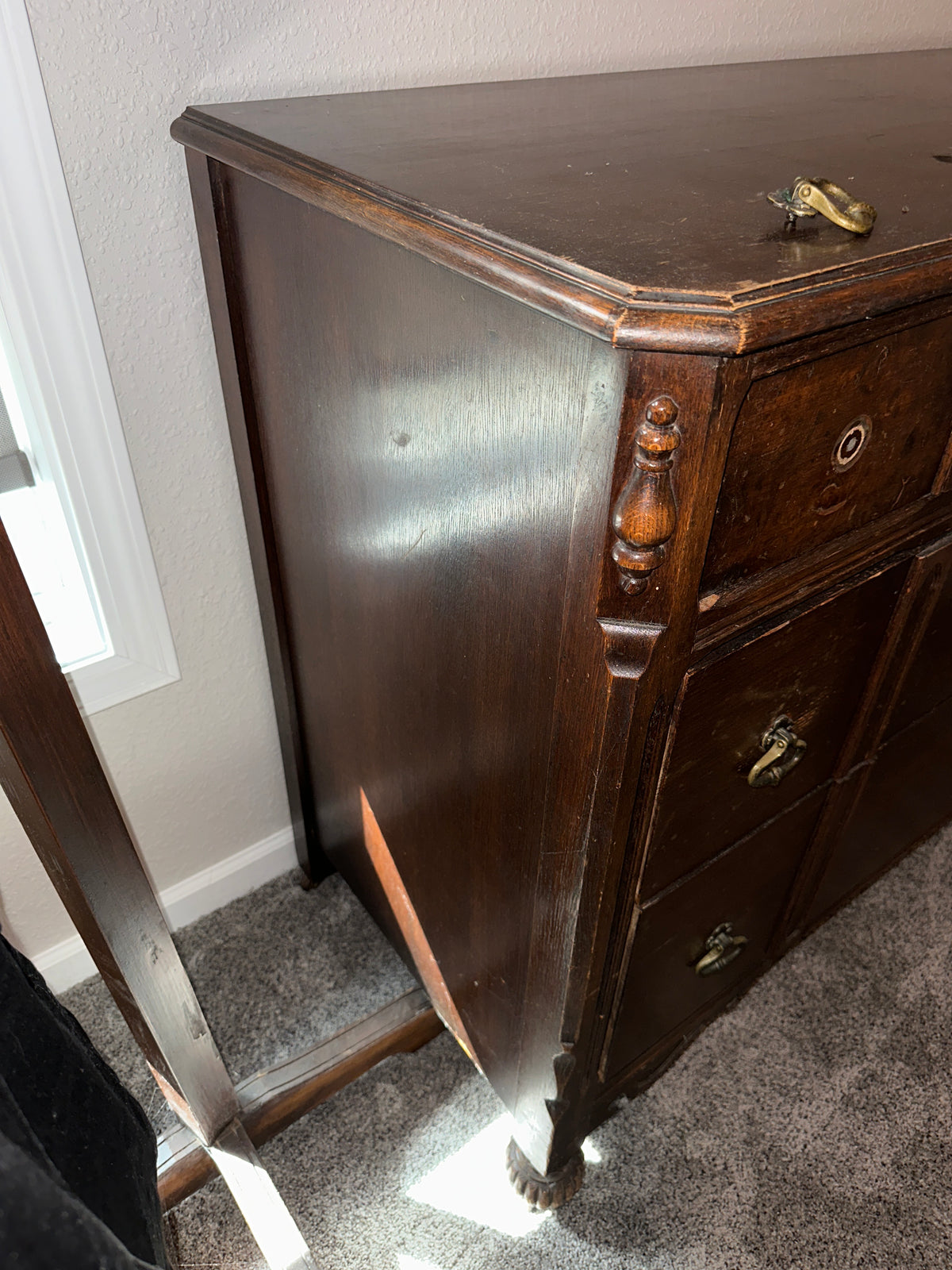Carved Vintage Dresser Chest of Drawers