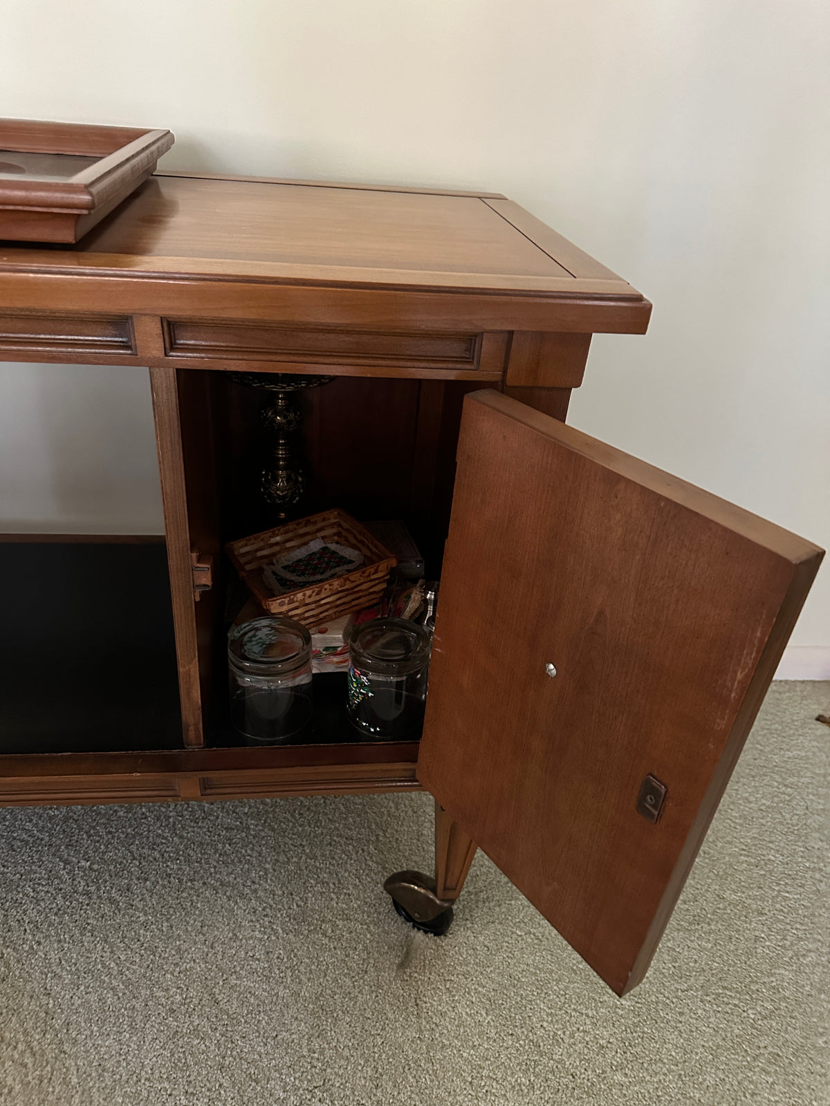 MCM Vintage Dry Bar cart with removable tray