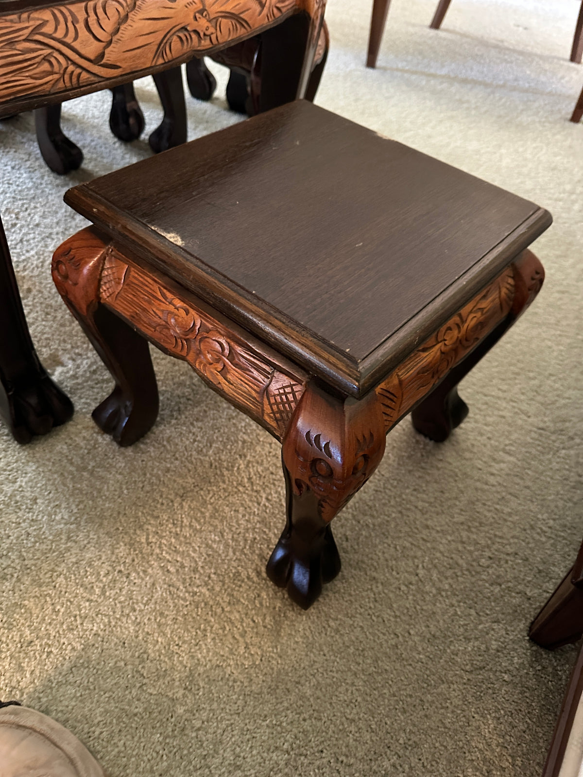 Mid Century Vintage carved Asian theme coffee table