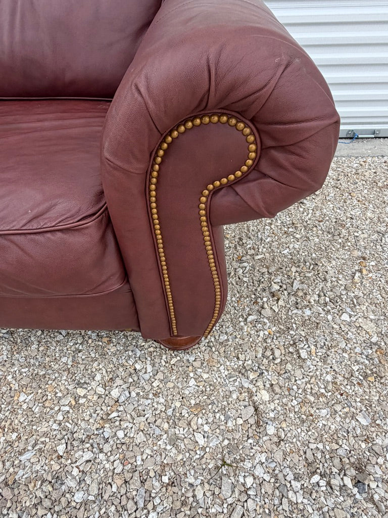 Rolled Arm Loveseat with Nailhead Trim