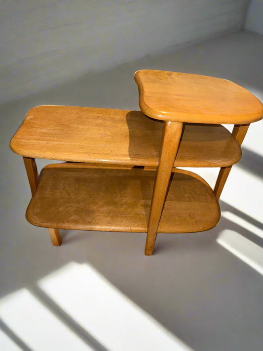 Multi level Heywood Wakefield Danish modern side table