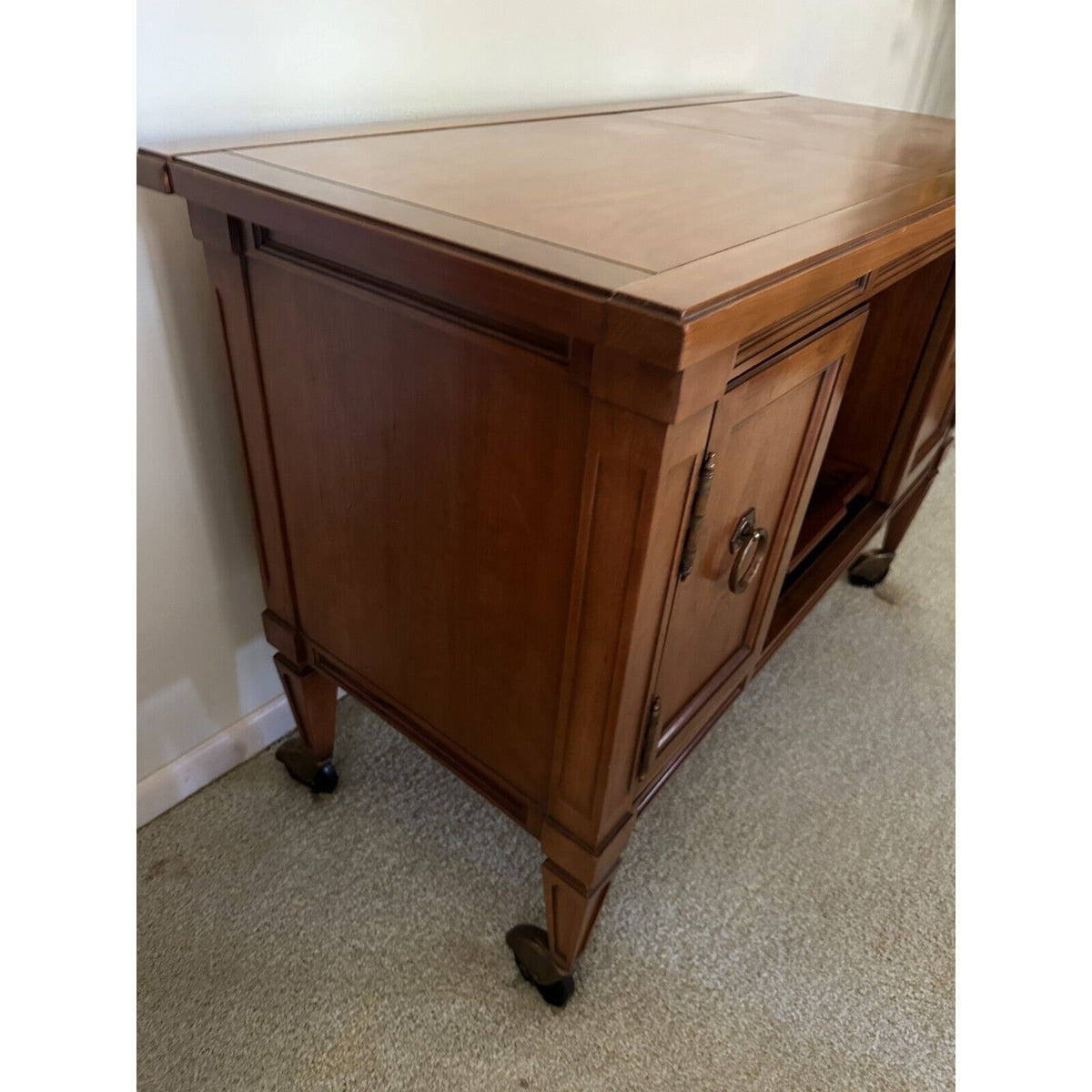 Mid Century Walnut Serving Bar Cart
