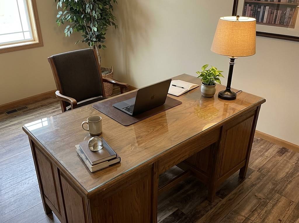 Authentic Vintage A. Brandt "Ranch Oak" Solid Oak Executive Desk w/ Custom Glass Top