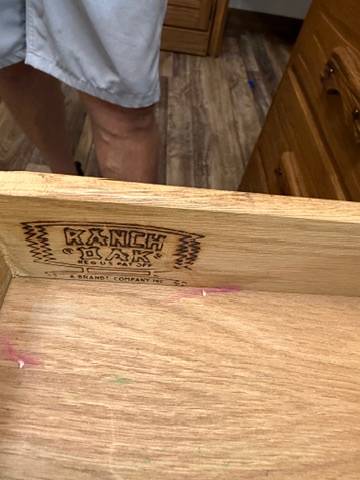 Authentic Vintage A. Brandt "Ranch Oak" Solid Oak Executive Desk w/ Custom Glass Top
