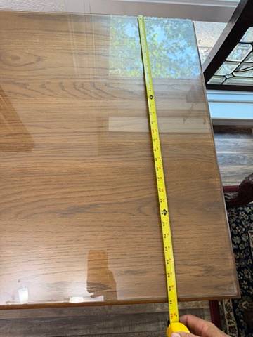 Authentic Vintage A. Brandt "Ranch Oak" Solid Oak Executive Desk w/ Custom Glass Top