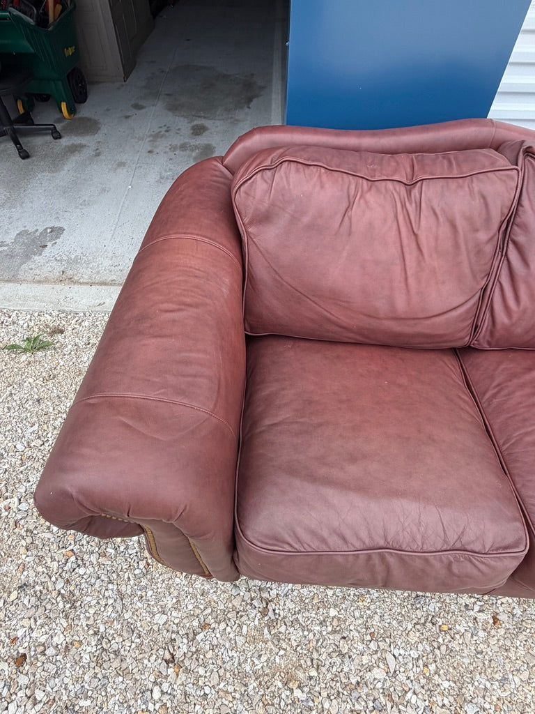 Rolled Arm Loveseat with Nailhead Trim