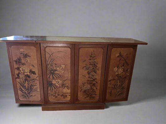 Mid-Century Vintage Ornate Expandable Bar