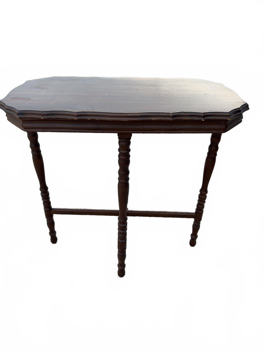 Wood Side Table with Turned Legs