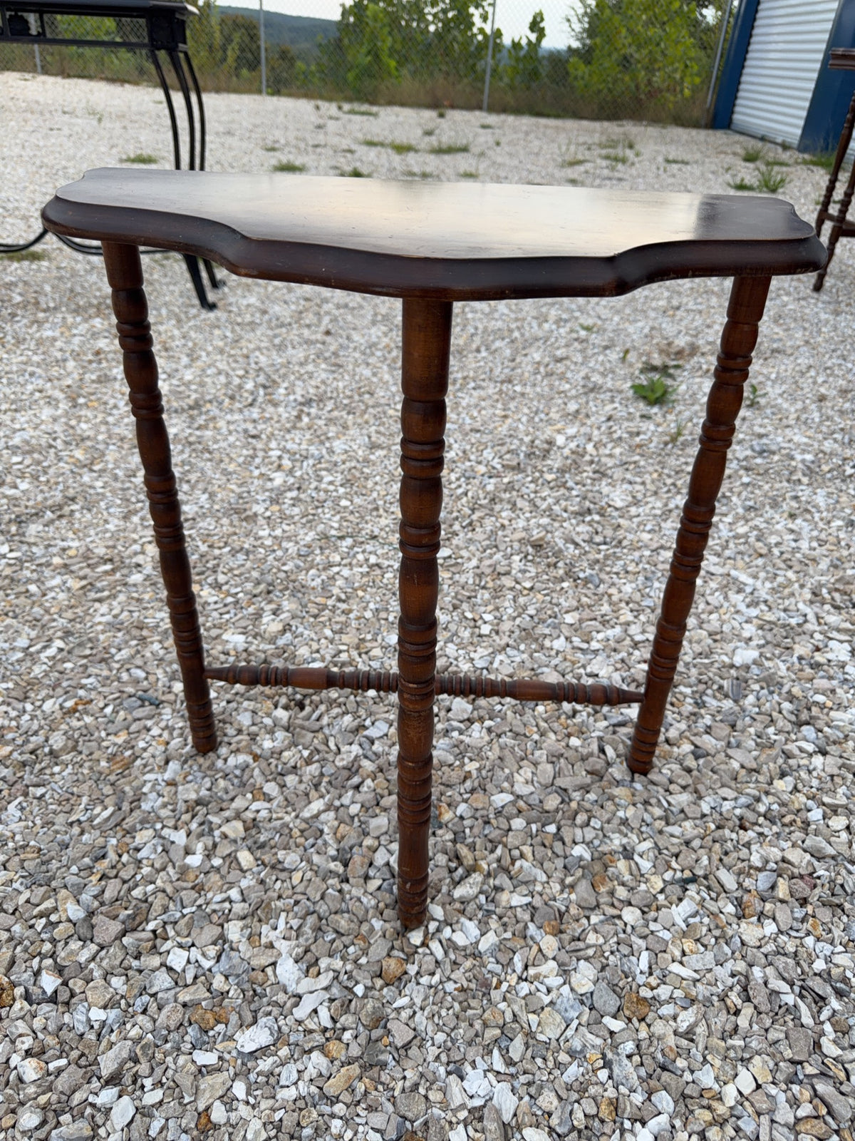 Wooden Side Table - flat on wall side