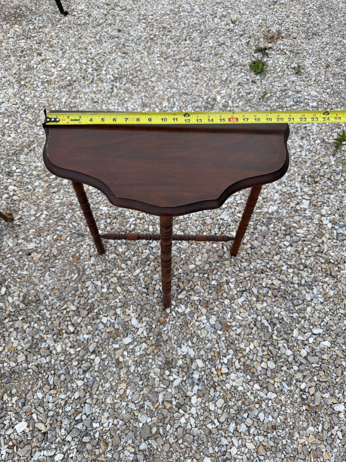 Wooden Side Table - flat on wall side