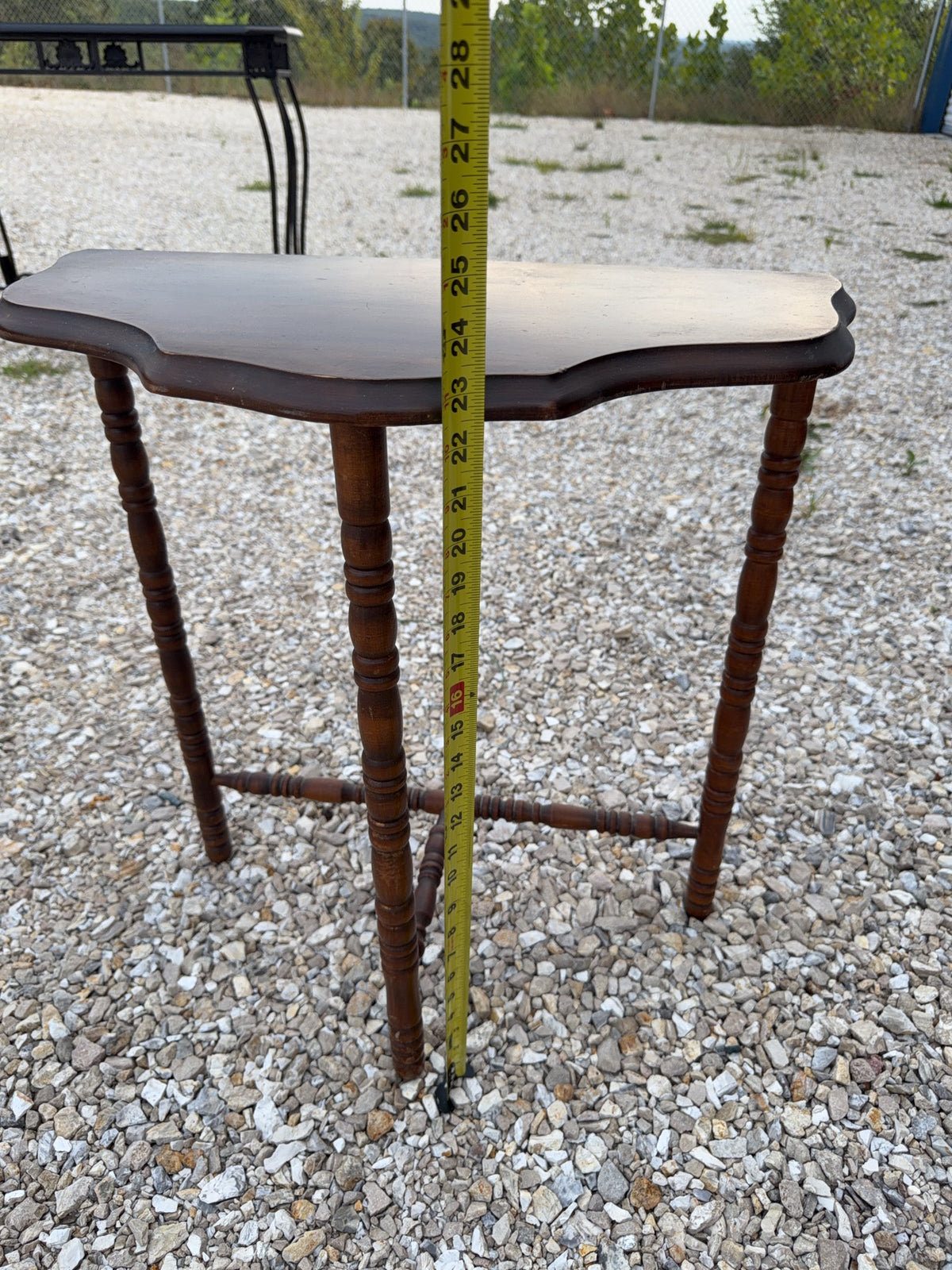 Wooden Side Table - flat on wall side