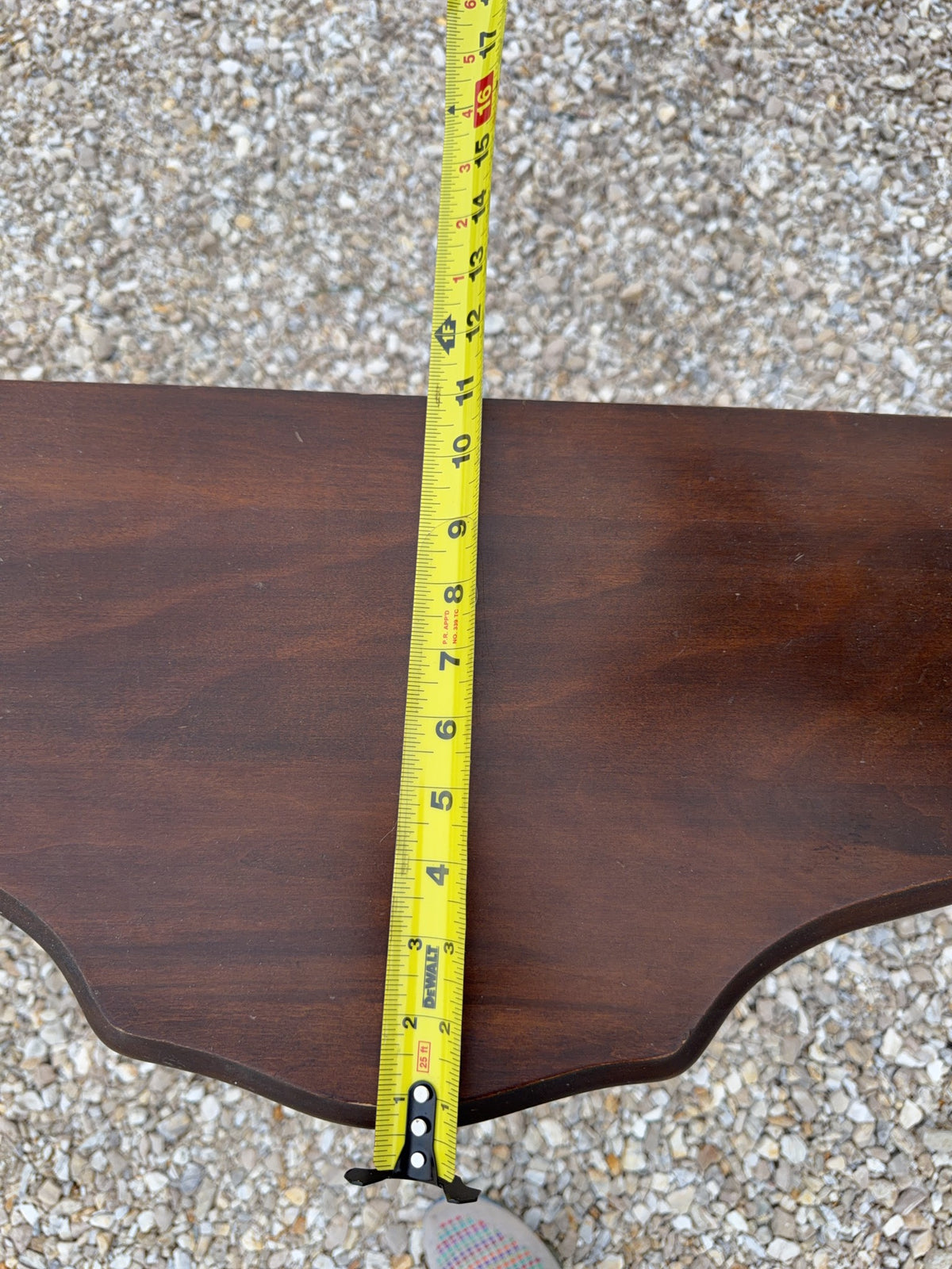 Wooden Side Table - flat on wall side