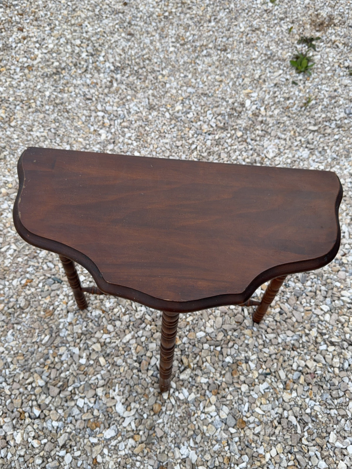 Wooden Side Table - flat on wall side