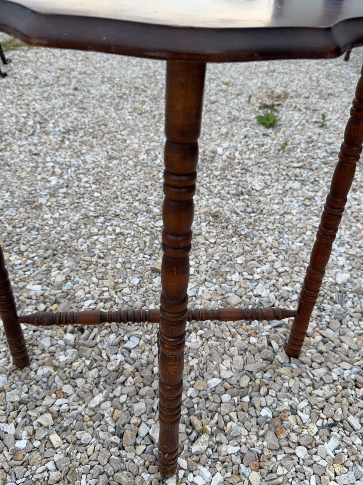 Wooden Side Table - flat on wall side