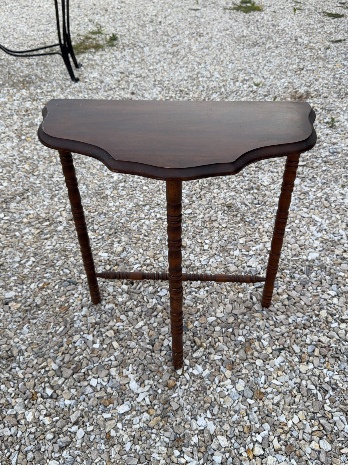 Wooden Side Table - flat on wall side