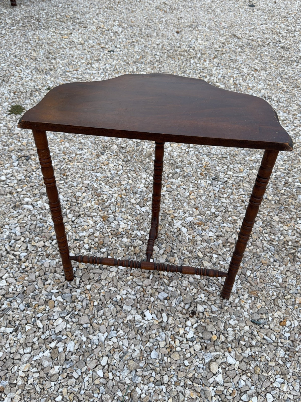 Wooden Side Table - flat on wall side