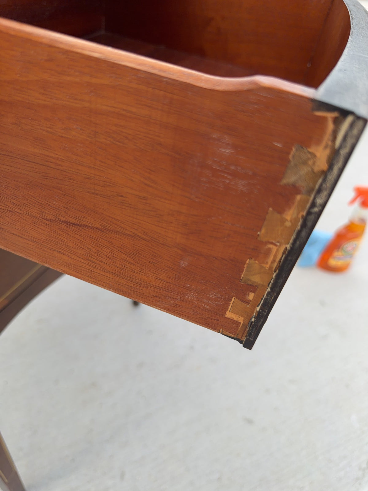 Drop Leaf Two-Drawer Side Table with Inlay