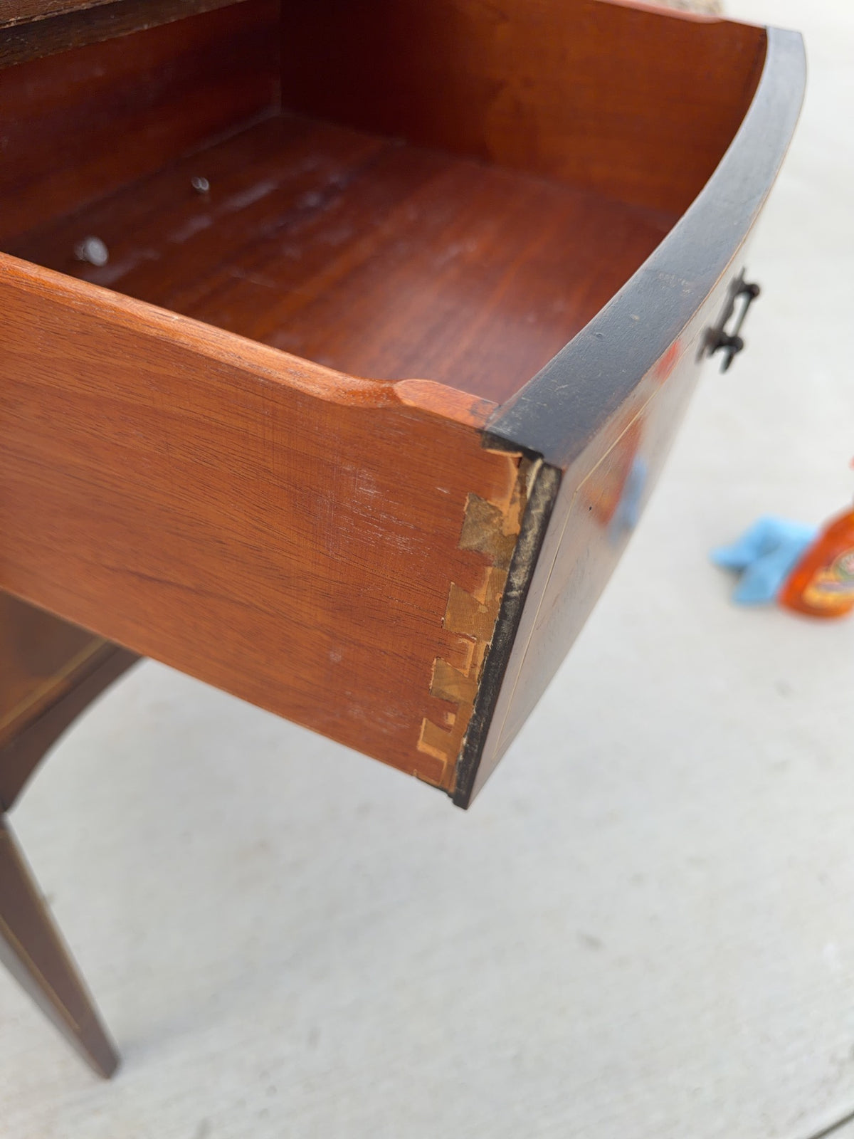 Drop Leaf Two-Drawer Side Table with Inlay