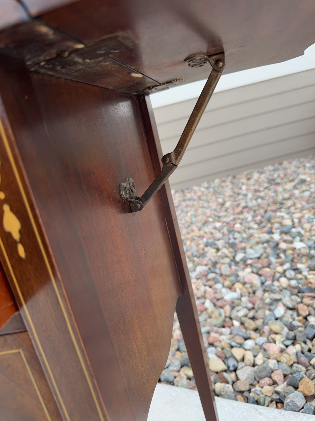 Drop Leaf Two-Drawer Side Table with Inlay