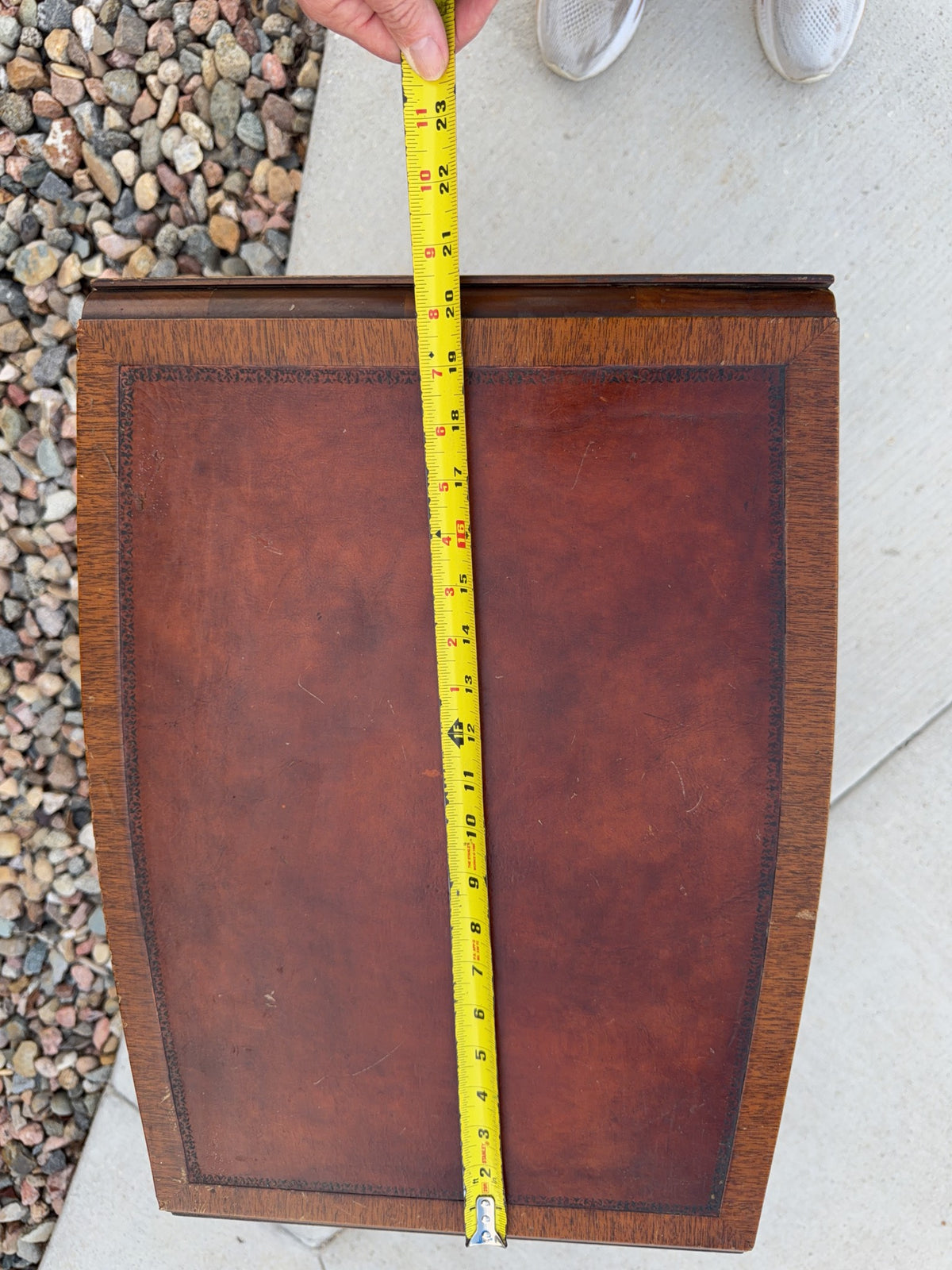 Drop Leaf Two-Drawer Side Table with Inlay