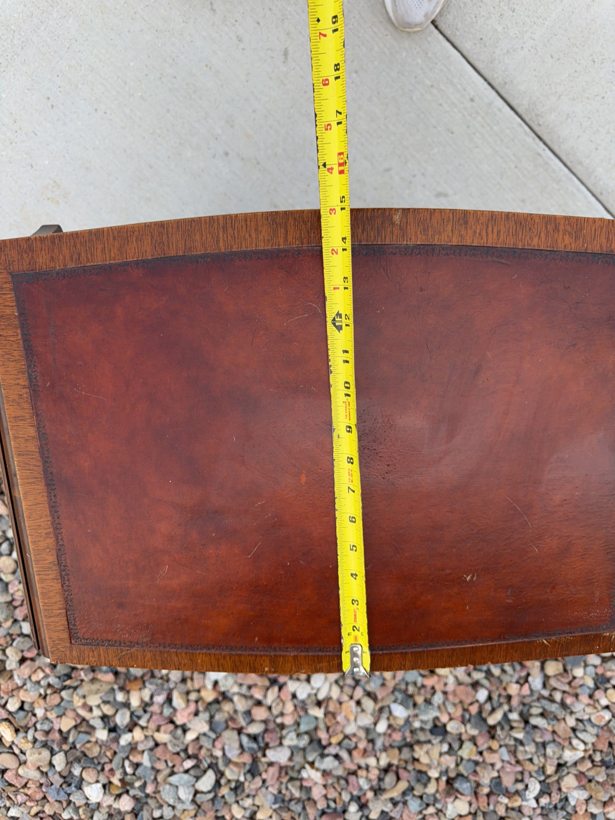 Drop Leaf Two-Drawer Side Table with Inlay