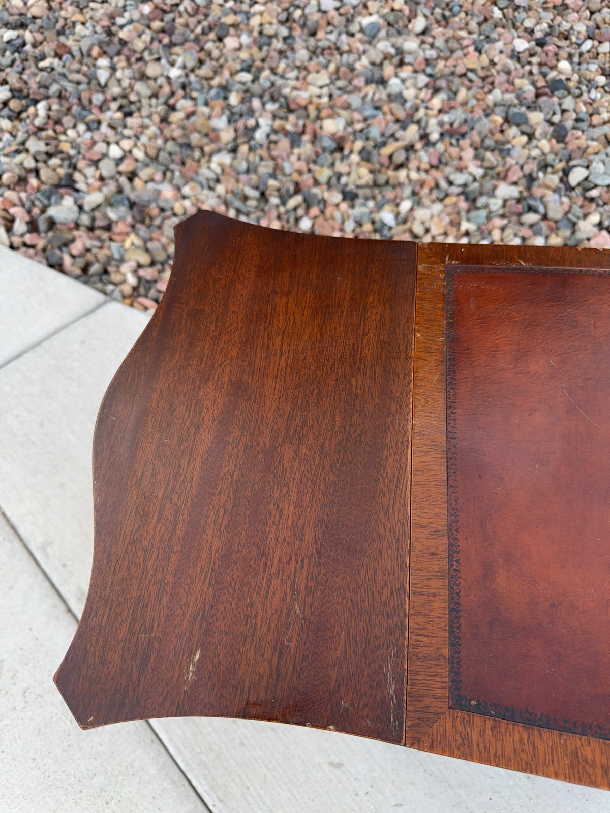 Drop Leaf Two-Drawer Side Table with Inlay