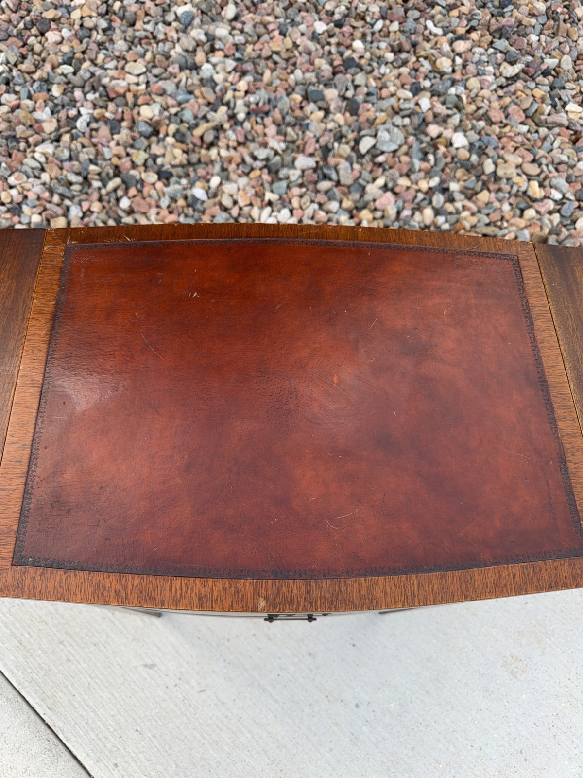 Drop Leaf Two-Drawer Side Table with Inlay