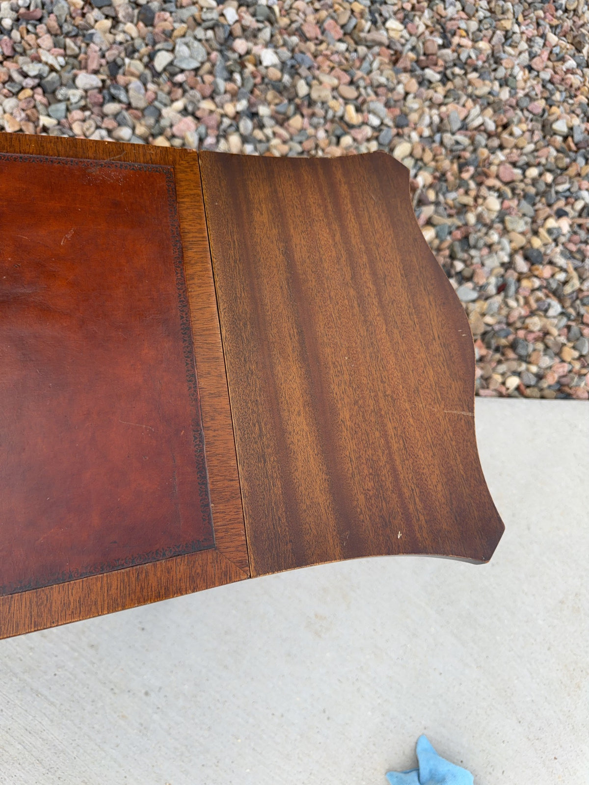 Drop Leaf Two-Drawer Side Table with Inlay