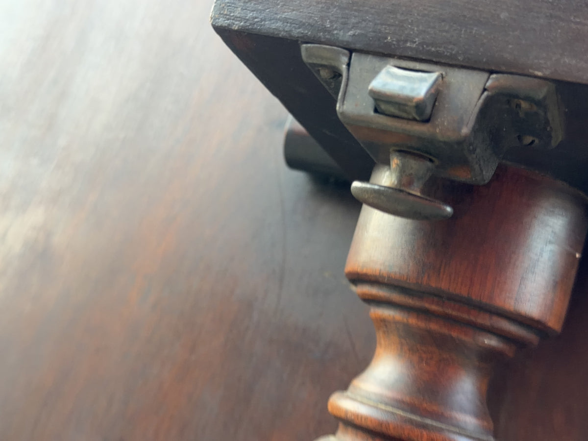 Scalloped Mahogany Tilt-Top Table With Floral Inlay