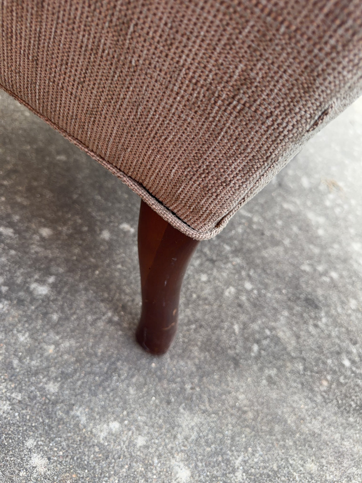 Pair Upholstered Wingback Chairs With Wood Legs