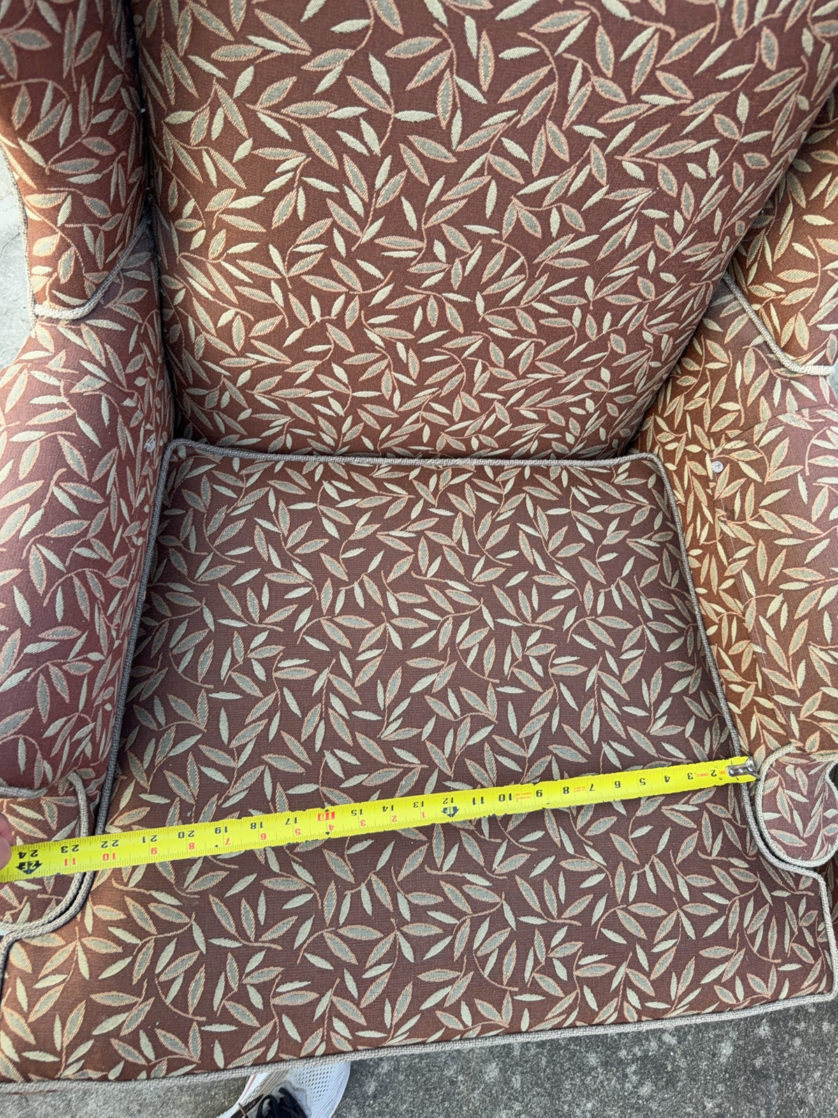 Pair Upholstered Wingback Chairs With Wood Legs