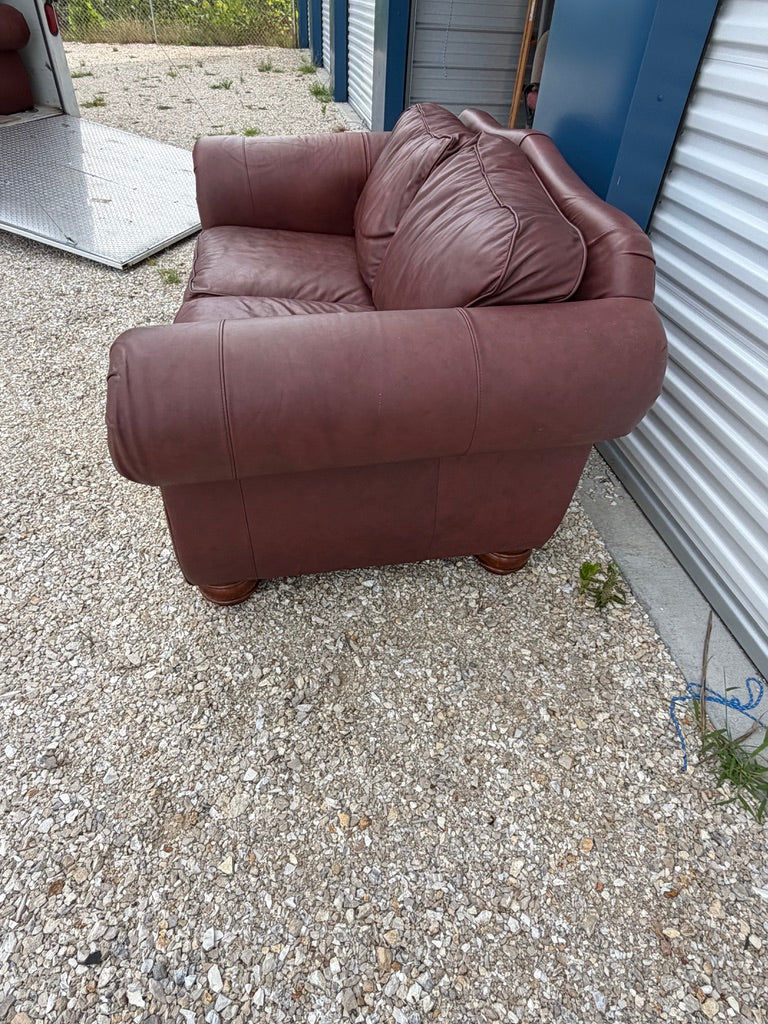 Rolled Arm Loveseat with Nailhead Trim