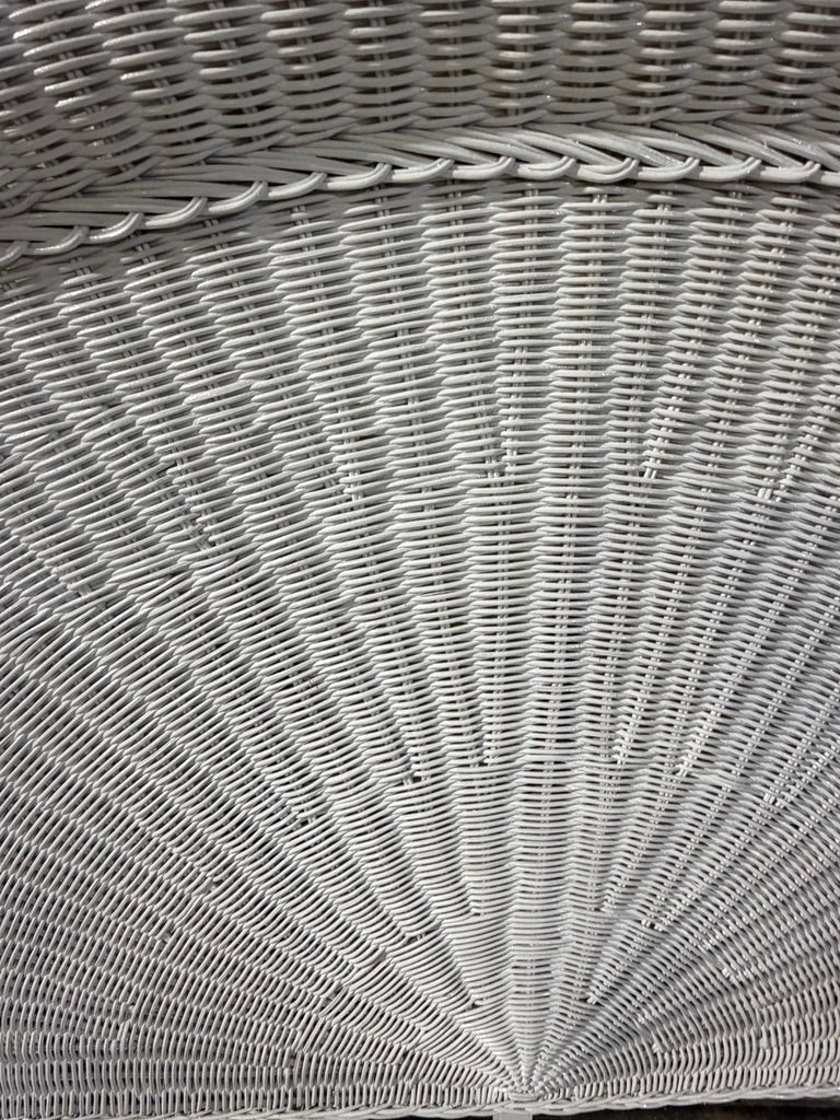 White Wicker Full/Queen Size Headboard ONLY
