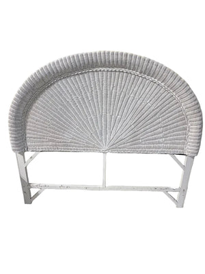 White Wicker Full/Queen Size Headboard ONLY