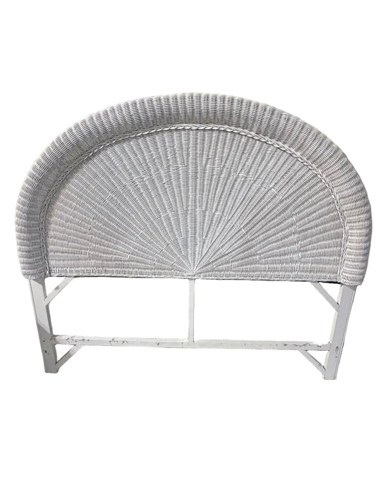 White Wicker Full/Queen Size Headboard ONLY