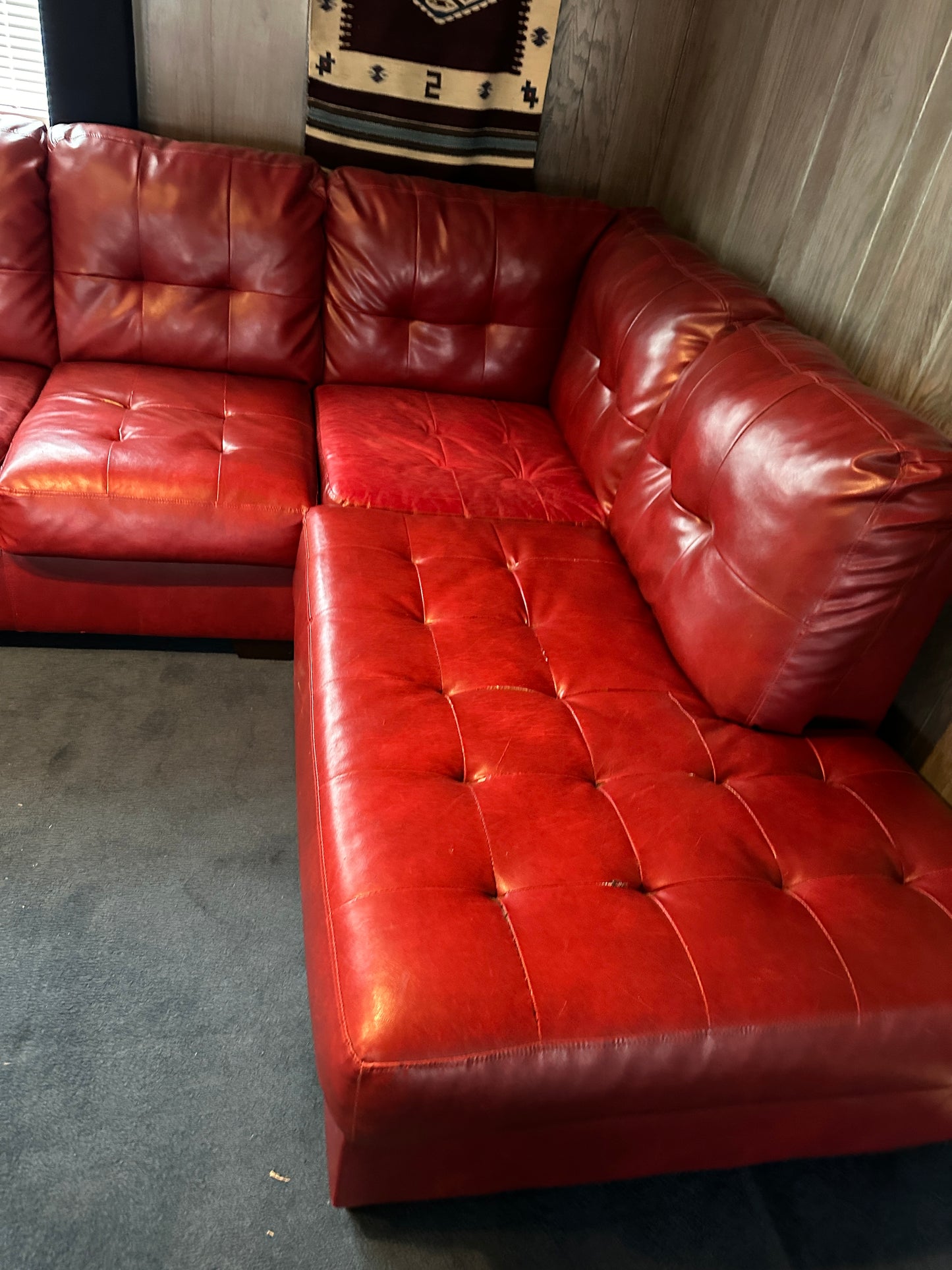 Ashley Allison red durablend material couch